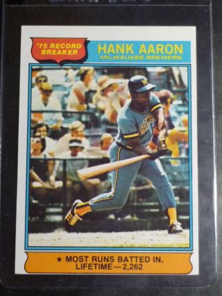 1976 Topps Hank Aaron 1 Brewers Nm/mt (oc)
