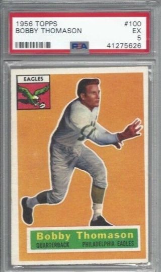 1956 Topps Football Card 100 Bobby Thomason,  Philadelphia Eagles Graded Psa 5