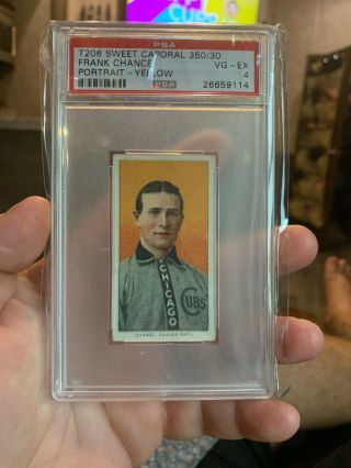 T206 Frank Chance Portrait Yellow Chicago Psa 4 Sweet Caporal Back Well Centered