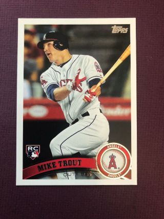 Mike Trout Rc 2011 Topps Update Us175 Rookie Angels