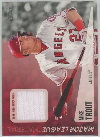 2019 Topps Major League Materials Mlm - Mt Mike Trout Angels