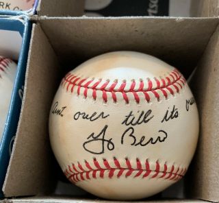 Yogi Berra It Ain’t Over Till It’s Over Hof Baseball Star Autographed Baseball