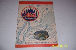 1967 York Mets Vs Atlanta Braves Game Program Cleon Jones Harrelson Swoboda