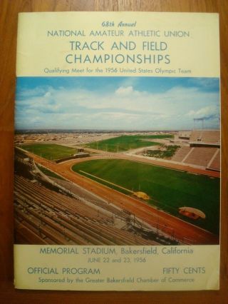 1956 Program Naau Track Field Championships Qualifying Meet For Us Olympic Team
