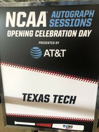 2019 Texas Tech Red Raiders College World Series Signed Mini Helmet 5