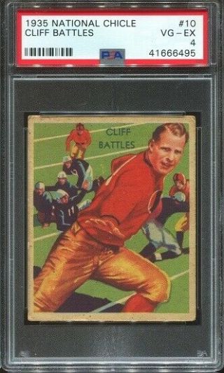 1935 National Chicle 10 Cliff Battles Rc Psa 4 Boston Redskins Hof - - -