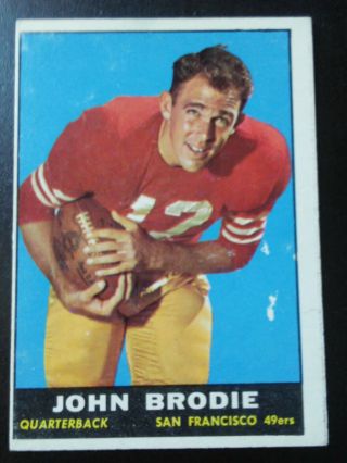 John Brodie Rookie - 1961 Topps Football - Ex/mint - Off Center - No.  59 - 49ers