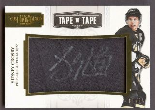 2011 - 12 Dominion Tape To Tape Autographs Sidney Crosby Autograph Auto Relic 8/15