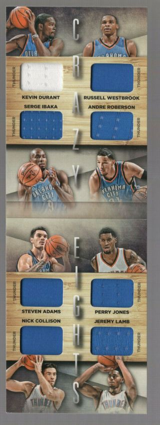 Kevin Durant/russell Westbrook 2014 - 15 Panini Preferred Booklet 8x - Jersey 51/99