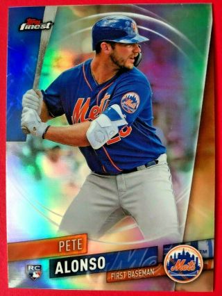 2019 Topps Finest Pete Alonso Rc Parallel Refractor Card 44 York Mets