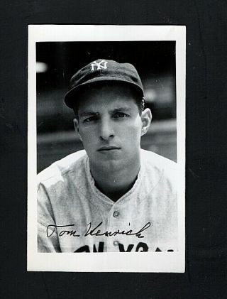 Tommy Henrich - Ny Yankees Autographed Postcard Sized Photo - (d.  2009)