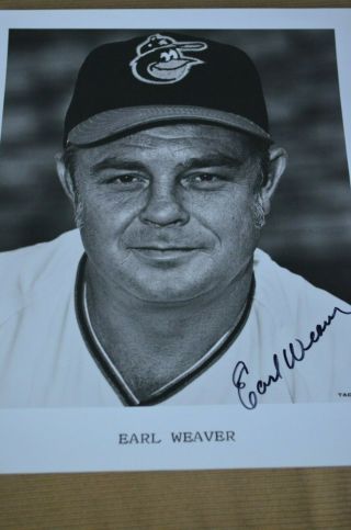 Earl Weaver Vintage Autographed Signed 8x10 Photo Baltimore Orioles Circa 1974