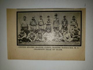 United States Marine Corps.  Marine Barracks Guam 1917 Baseball Team Picture