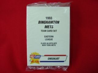 1993 Binghamton Mets Minor League Team Set Fleer Procards Fact.