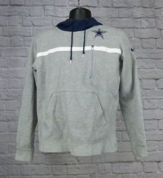 Nike Nfl Dallas Cowboys Team Apparel Zip - Neck Hoodie Pullover Sweatshirt Medium