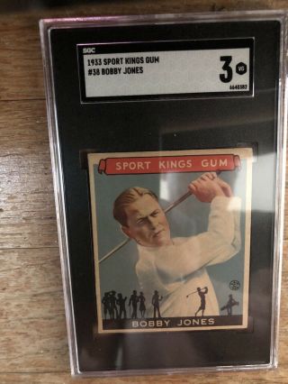 1933 Goudey Sport Kings Bobby Jones 38 Sgc 3 Vg Indian Gum Big League Gum Golf