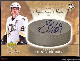 2006 - 07 Sweet Shot Signature Shots Sssc Sidney Crosby Autograph Auto Penguins