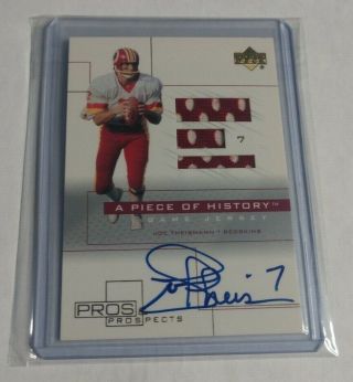 R3909 - Joe Theismann - 2001 Ud Pros & Prospects - Autograph Jersey - Redskins -
