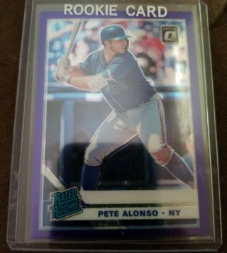 Pete Alonso 2019 Donruss Optic Rated Rookie Purple Stars Prizm 19/125 Mets