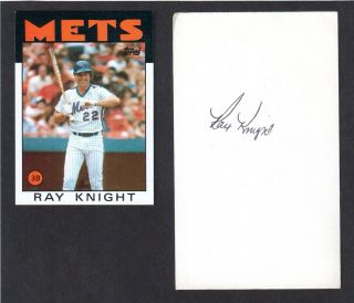 Ray Knight (debut 1974) Reds Hou Mets Balt Signed Autograph Auto 3x5 Index