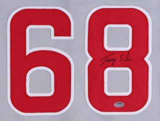 Jorge Soler Signed Chicago Cubs Baseball Road Jersey Schwartz Autographed 2