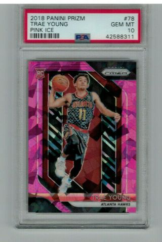 Trae Young 2018 - 19 Panini Prizm Pink Ice Rc Psa 10 Gem Qty