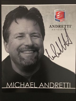 Michael Andretti Hand Signed Photo Hero Card 8x10 Andretti Racing Nascar Indy
