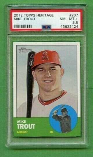 Mike Trout 2012 Topps Heritage 207 Angels Psa 8.  5 Nm - Mt,  Rookie Rc