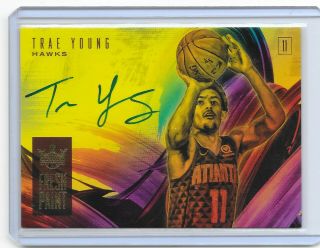 Trae Young 2018 - 19 Panini Court Kings Rookie Auto /199 Fresh Paint Autograph