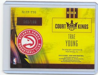 Trae Young 2018 - 19 Panini Court Kings Rookie Auto /199 Fresh Paint Autograph 2