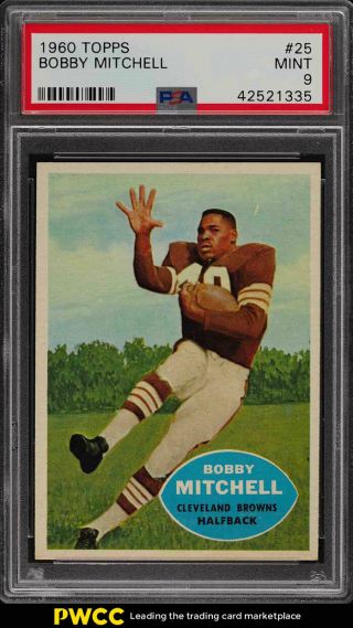 1960 Topps Football Bobby Mitchell 25 Psa 9 (pwcc)