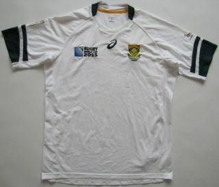 South Africa 2015 Irb Rugby World Cup Commemorative Asics Shirt Jersey Xl