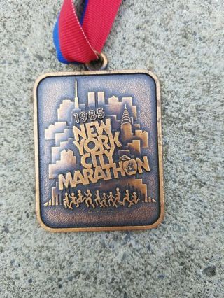 1985 York City Marathon Medal And Ribbon Token Nyc Running