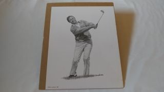 1989 Alan Landsman Arnold Palmer 11x14 Golf Art Sketch