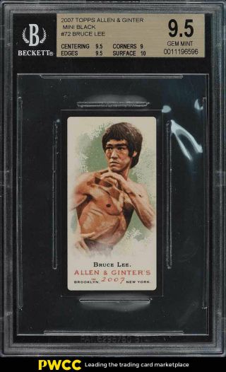 2007 Topps Allen & Ginter Mini Black Bruce Lee 72 Bgs 9.  5 Gem (pwcc)