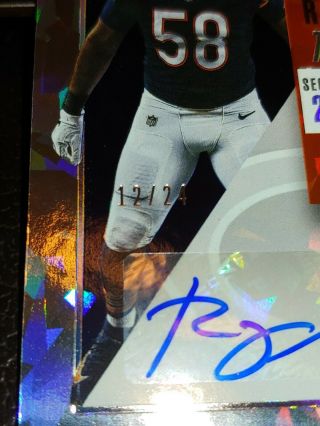 2018 CONTENDERS ROQUAN SMITH CRACKED ICE 12/24 AUTO ROOKIE CHICAGO BEARS 2