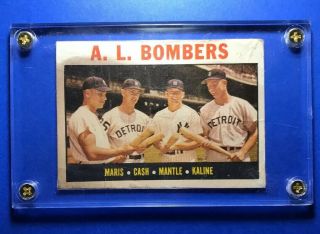 1964 Topps 331 A.  L.  Bombers Mickey Mantle,  Roger Maris,  Cash,  And Kaline - Hof