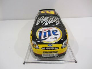 2002 RUSTY WALLACE signed 1:24 NASCAR MILLER LITE BLACK DIECAST CAR FORD RACING 3