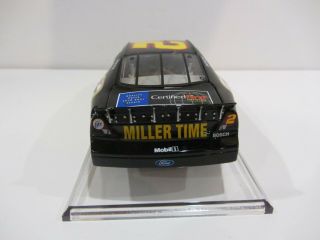2002 RUSTY WALLACE signed 1:24 NASCAR MILLER LITE BLACK DIECAST CAR FORD RACING 5