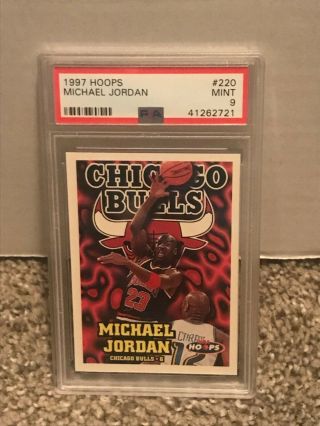 1997 Nba Hoops 220 - Michael Jordan - Psa 9 - Chicago Bulls
