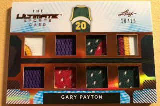 2019 Leaf Ultimate Sports Gary Payton Sonics 8 Piece Game Jersey Patch /15