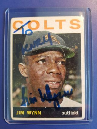 Jim Wynn Houston Colts 1964 Topps Autographed Baseball Card