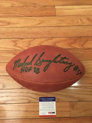 Mike Singletary Chicago Bears Nfl Autographed Hof 98 Football Psa/dna