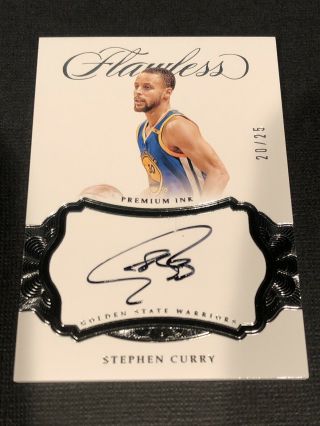 Stephen Curry 2016 - 17 Panini Flawless Autograph 20/25
