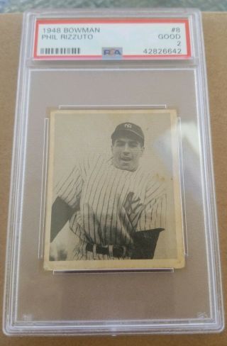 1948 Bowman 8 Phil Rizzuto Psa 2 Good Rc Rookie Yankees