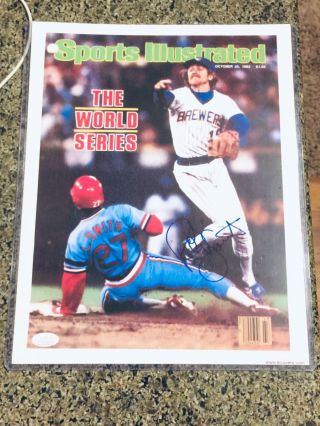 Robin Yount Signed Sports Illustrated 11x14 Photo World Series Jsa