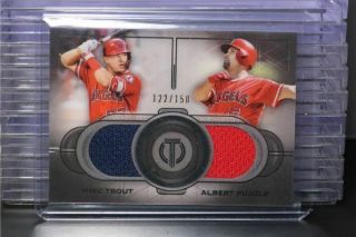 2019 Topps Tribute Mike Trout Albert Pujols Dual Game Jersey 122/150 Hh
