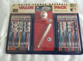 Never Opened 1994 Mlb Major League Baseball Val Packpencils,  Eraser,  Sharpener