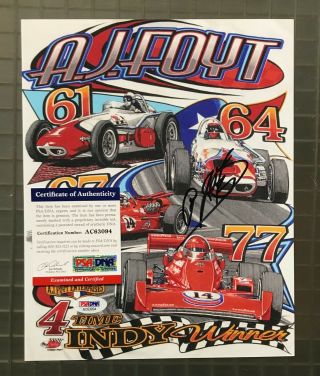 Aj Foyt Signed 8x10 Photo Autographed Auto Psa/dna Formula One 1