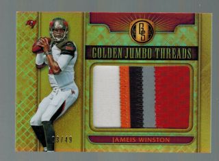 Jameis Winston 2017 Panini Gold Standard Color Patch Relic Ed 3/49 Jersey 1/1